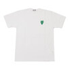PLAY COMME des GARCONS GREEN HEART ONE POINT TEE WHITE画像