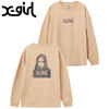 X-girl WASHED FACE LOGO L/S TEE BEIGE 105223011011画像