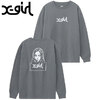 X-girl WASHED FACE LOGO L/S TEE CHARCOAL 105223011011画像