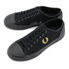 FRED PERRY HUGHES LOW CANVAS BLACK/CHAMPAGNE B4365-157画像