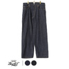 GOLD RECYCLED WASTE SUVIN COTTON YARN 11oz. DENIM 5POCKET WIDE PANTS 22B-GL42320画像