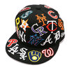 NEW ERA 9FIFTY Team Logo Allover チームロゴオールオーバー MLB ブラック 13337444画像