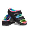 crocs Classic Cozzzy Spray Dye Sandal Black/Multi 208046-0C4画像