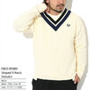 FRED PERRY Striped V-Neck Sweater K4536画像