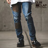 GLIMCLAP Patchwork design tight-fit denim pants 14-022-GLS-CD画像