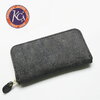 KC,s ラウンドジップ ロング ウォレット 姫路黒桟革 ジュエルストーン KIW048L画像