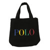 POLO RALPH LAUREN Logo Cotton Canvas Tote BLACK画像