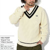 FRED PERRY Striped Trim V-Neck Sweater K5539画像