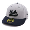 NEW ERA LP 59FIFTY UCLA スクリプトロゴ グレー × ブラック ネイビーバイザー 13529428画像
