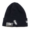 NEW ERA ベーシック カフニット コットン シカゴ・ホワイトソックス ブラック × スノーホワイト 13518048画像