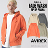 AVIREX FADE WASH ZIP UP PARKA画像