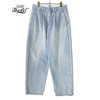 GOLD RECYCLED WASTE SUVIN COTTON YARN 11.5oz. DENIM WIDE TROUSERS AGED MODEL 23A-GL42354H画像