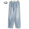 GOLD RECYCLED WASTE SUVIN COTTON YARN 11.5oz. DENIM WIDE TROUSERS AGED MODEL 23A-GL42354H画像