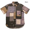 衣櫻 Lot.SA-1536 サザンクロス素材 半袖レギュラーシャツ - 大島紬調 BORO - SA1536H画像