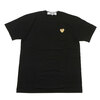 PLAY COMME des GARCONS MENS GOLD HEART ONE POINT TEE BLACKxGOLD画像