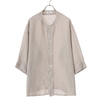 marka BASE BALL SHIRT - 60/- ORGANIC LINEN - M23B-10SH01B画像