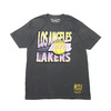 Mitchell & Ness NBA INCLINE STACKED TEE LAKERS BLACK BMTRTC22009-LAL画像