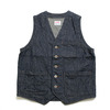 ONI DENIM Vest Drop-Needle Stitching Jacquard Striped Denim ONI-05100H画像