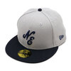 NEW ERA 59FIFTY Classic Logo クラシックロゴ グレー ネイビーバイザー 13751163画像