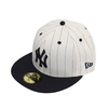 NEW ERA 59FIFTY Pinstripe ピンストライプ ニューヨーク・ヤンキース クロームホワイト ネイビーバイザー 13751130画像