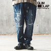 GLIMCLAP Embroidery-sprinkled design soft balloon silhouette denim pants 15-132-GLA-CD画像