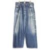 GOLD RECYCLED WASTE SUVIN COTTON YARN 11.5oz. DENIM 5POCKET WIDE PANTS WWII MODEL VINTAGE WASHED 23B-GL42407H画像