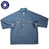 POST OVERALLS #1208-CC New Shirt : classic chambray indigo画像