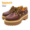 Timberland Womens PREMIUM PLATFORM 3 EYE Burgundy Full Grain A2QDM画像