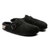 BIRKENSTOCK BOSTON SHEARLING SUEDE LEATHER/FUR Black 259881画像