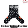 COOKMAN Crew Socks Bandanna Cross Black 233-34979画像