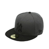 NEW ERA 59FIFTY MLB Leather Logo ニューヨーク・ヤンキース ダークグラファイト ブラックバイザー 13751133画像