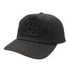 STUSSY EMBOSS BIG LINK LOW PRO CAP BLACK画像