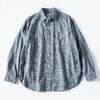 POST OVERALLS #1206-CLG No.6 Shirt : cotton/linen gingham indigo画像
