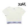 X-girl LOGO AND STRIPE CROPPED S/S TOP 105242013025画像