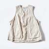POST OVERALLS #3502-HCP1 DEE Vest : hemp/cotton poplin natural画像