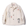 SUGAR CANE FICTION ROMANCE 9oz. WHITE BOAT SAIL DRILL 1920's CARTOON WORK COAT SC15506画像