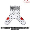 COOKMAN Crew Socks Bandanna Cross White 233-34949画像