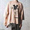 GLIMCLAP Mickey Mouse/Pigment dye oversized T-shirt 16-051-GLS-CE画像