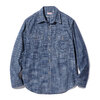 SUGAR CANE FICTION ROMANCE 6.9oz. INDIGO KASURI WORK SHIRT SC29264画像