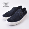 ANATOMICA WAKOUWA SUEDE MONK LOW UNLINED NAVY画像