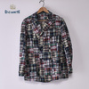 DC WHITE PATCHWORK MADRAS COMFORTABLE DOUBLE JACKET NAVY D231157画像