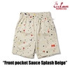 COOKMAN Chef Pants Short Front pocket Sauce Splash Beige 231-41980画像