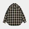 APPLEBUM Ombre Check L/S Aloha Shirt GREEN/BROWN 420204画像