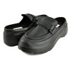 HUNTER WOMENS EXPLORER FLATFORM LOAFER MULE BLACK WFF3103LEA-BLK画像