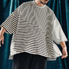 ANGENEHM Ripple fabric switching design oversized T-shirt AG04-013SCF画像