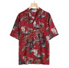 NIPOALOHA RAYON SHORT SLEEVE ALOHA SHIRT(伊藤若冲 群鶏) N25-RSH01画像