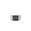 XOLO JEWELRY Signet Ring with Steel Gray Flower XOR117-SILVER画像