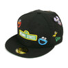 NEW ERA 59FIFTY SESAME STREET セサミストリート オールオーバー ブラック 14682620画像