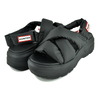HUNTER U CITY REBEL PUFFED CROSSOVER SANDAL BLACK UFD3116NYL-BLK画像