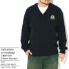 FRED PERRY Tennis Badge Cable Knit V-Neck Sweater K1531画像